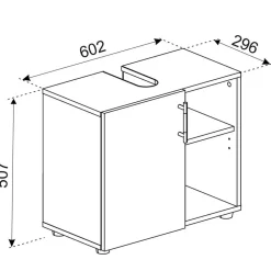 Waschbecken Badschrank in Weiß Schwarz - Cranies