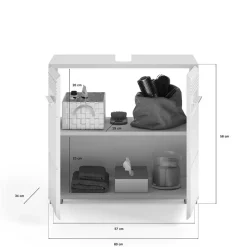 Waschbecken Unterschrank mit Doppeltür - 60cm breit - Whale