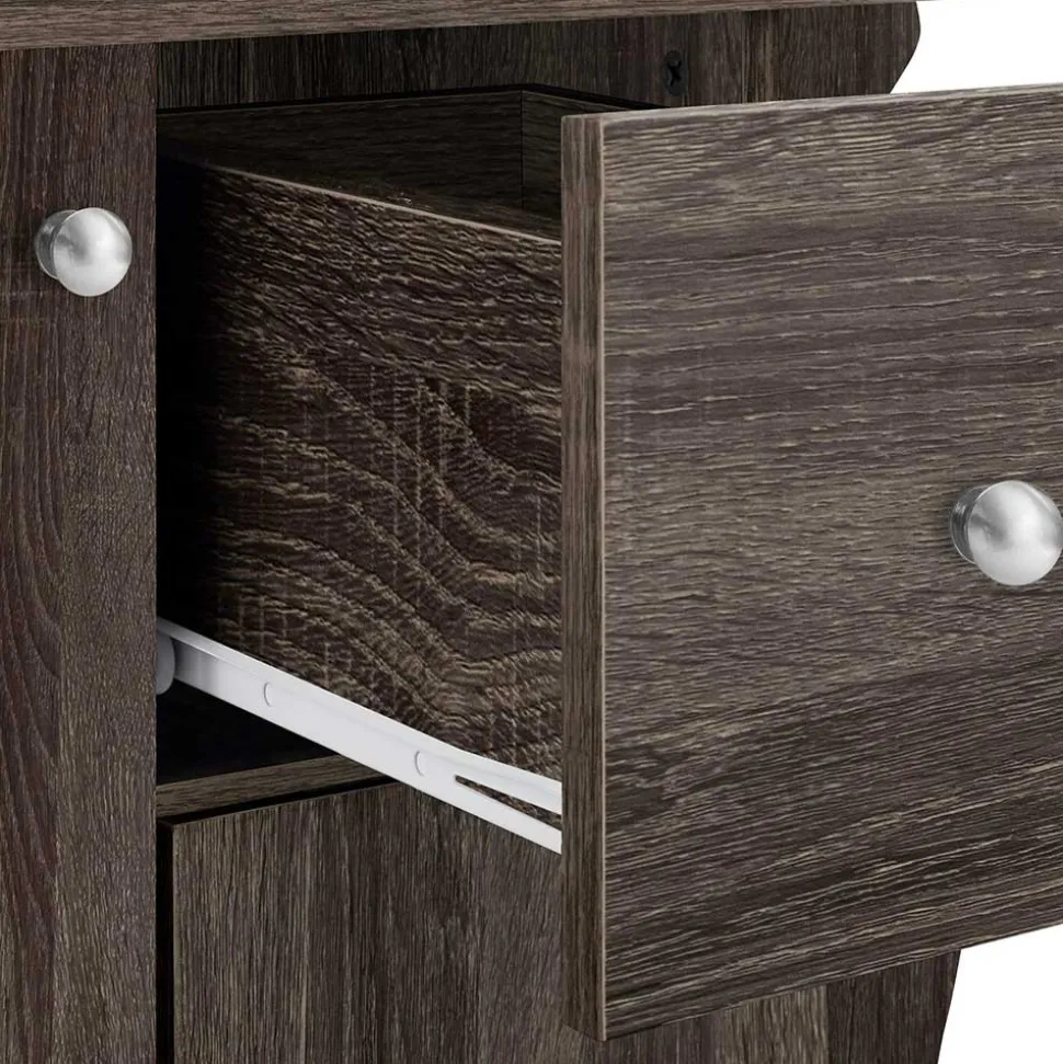 Waschbeckenunterschrank in Eiche Grau Holz Dekor - Fionora