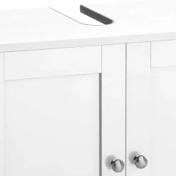 Waschbeckenunterschrank in Weiß mit Metallgriffen - Gorgona
