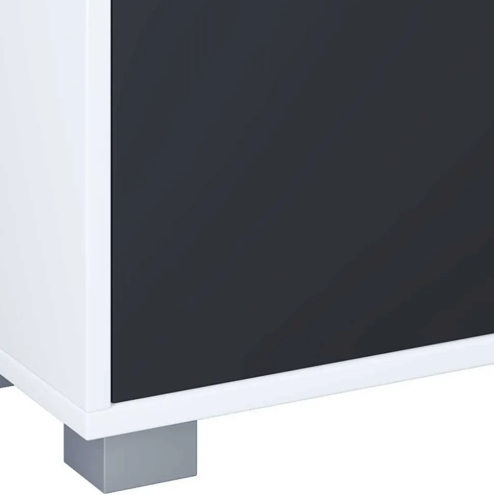 Waschbeckenunterschrank in Schwarz Weiß - Musone