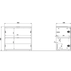 Waschbeckenunterschrank in Dunkelgrau - Rufu