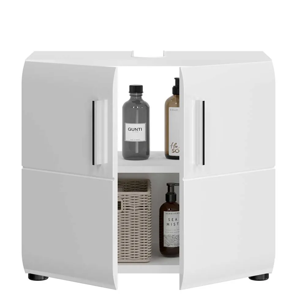 Waschbeckenunterschrank in Weiß hochglänzend - Rirua