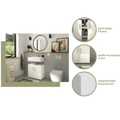 Waschbeckenunterschrank in Weiß hochglänzend - Rirua