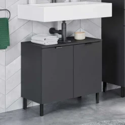 Waschbecken-Unterschrank in Dunkelgrau - Quado