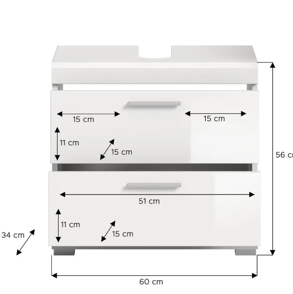Waschbecken-Unterschrank in Weiß - Henriette