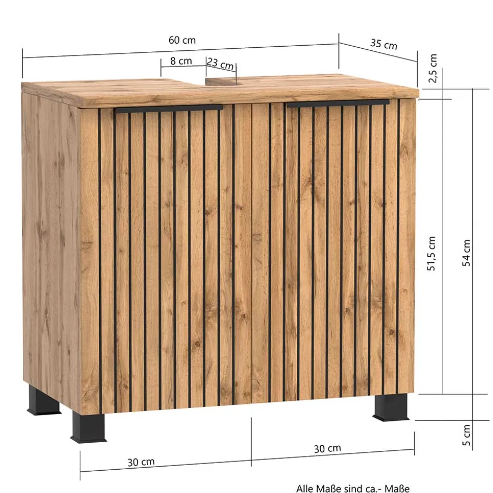 Waschbeckenunterschrank mit zwei Türen - Crystoga