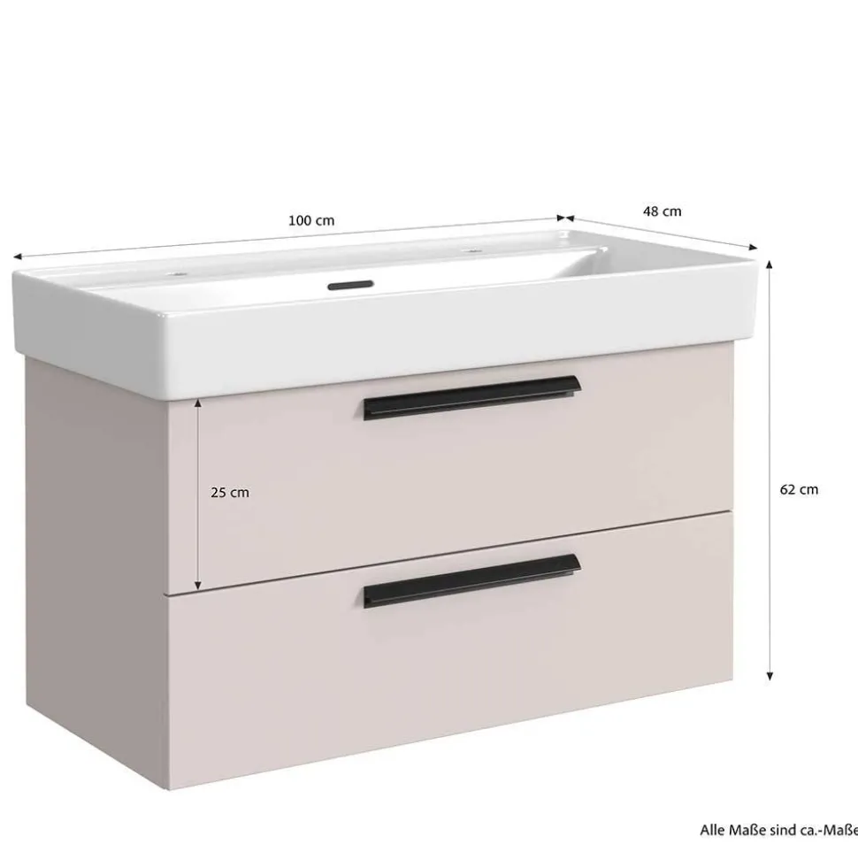 Waschkommode für zwei Armaturen - Adendras