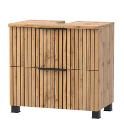 Waschkonsole & Midischrank & LED Spiegel - Crystoga (dreiteilig)