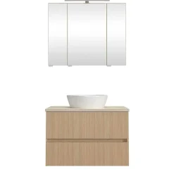 Waschkonsole und Spiegelschrank Set - Vibulam (zweiteilig)