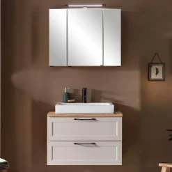 Waschkonsole und Spiegelschrank Set - Trioto (zweiteilig)