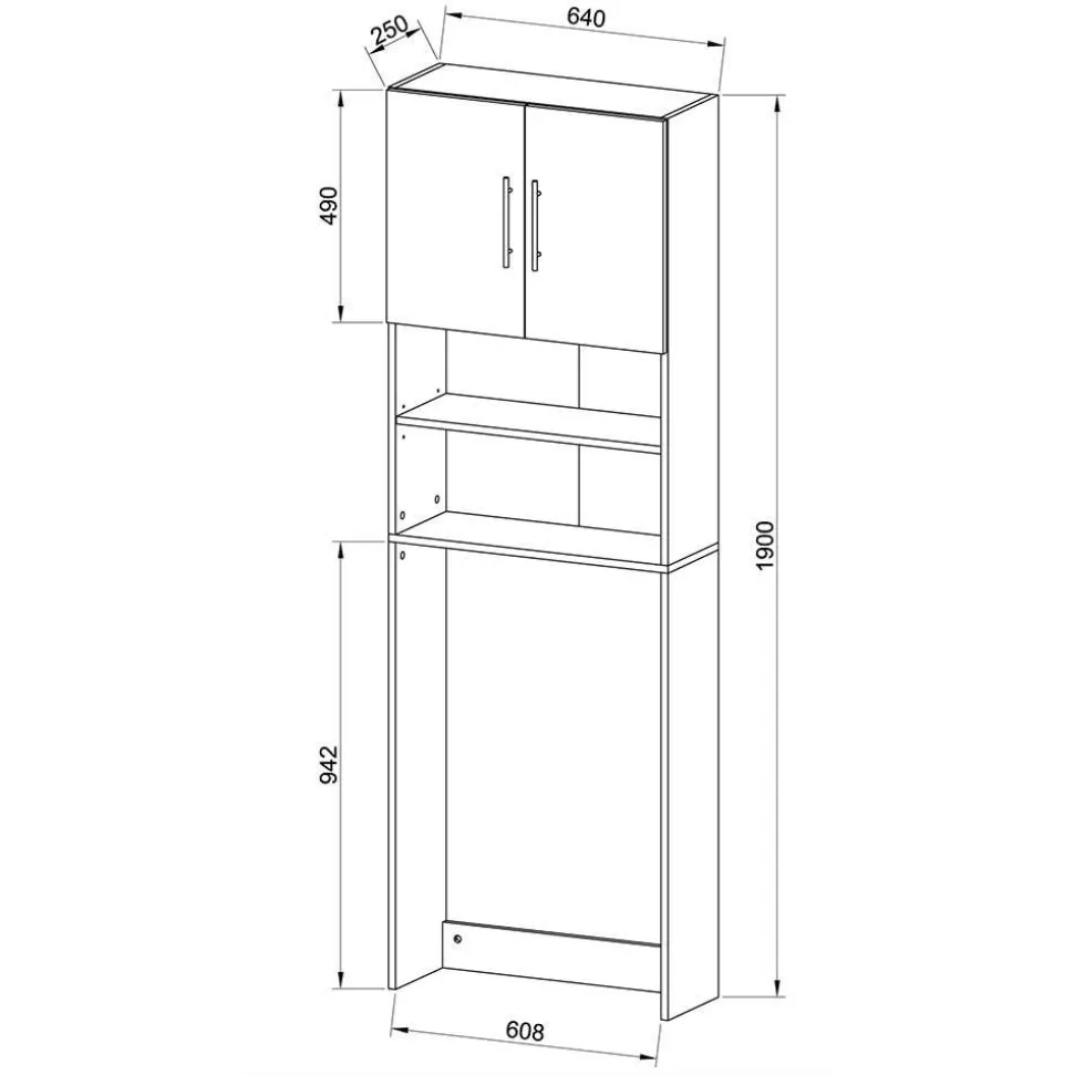 Waschmaschinen Umbauschrank 64x190x25 cm - Fleet