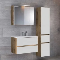 Waschplatz & Hochschrank fürs Bad - Maklesa (dreiteilig)