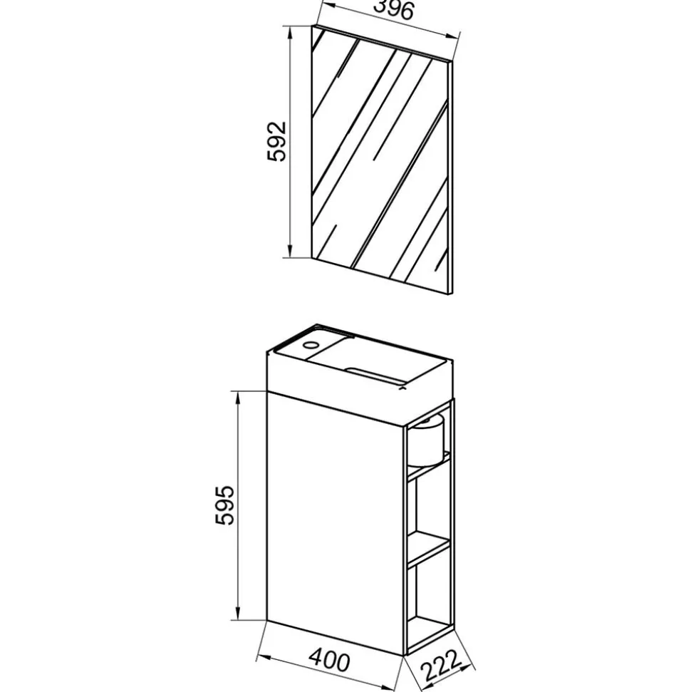 Waschplatz fürs Gäste-Bad Set - Fabio (zweiteilig)