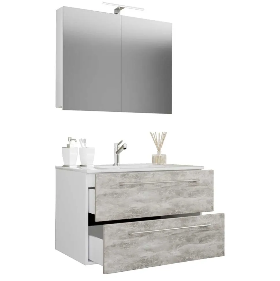 Waschplatz Kombi in Betonoptik - Salvadore (zweiteilig)