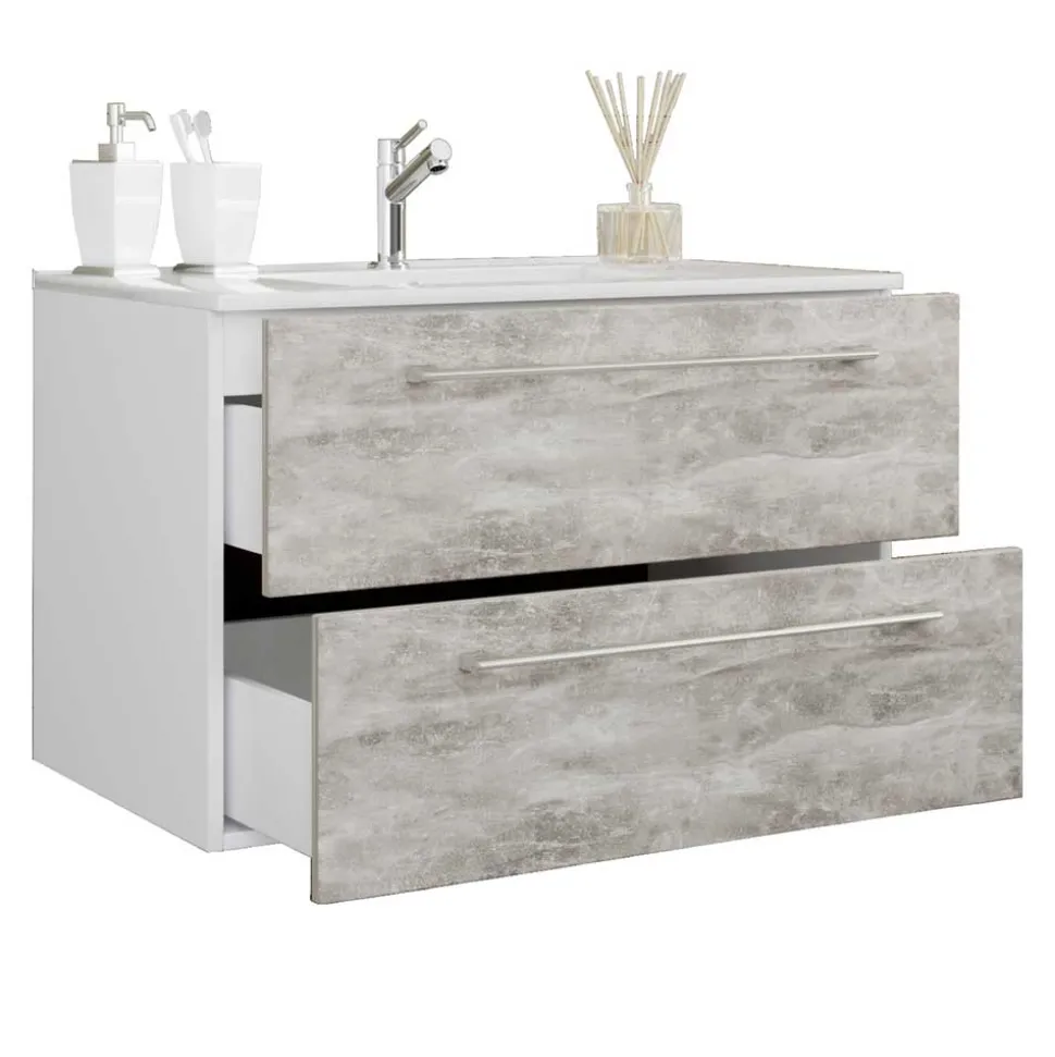 Waschplatz Kombi in Betonoptik - Salvadore (zweiteilig)