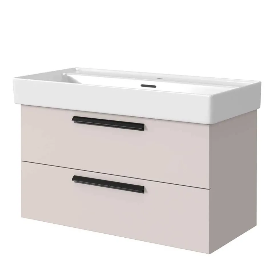 Waschtisch für eine Armatur in Hellgrau - Adendras