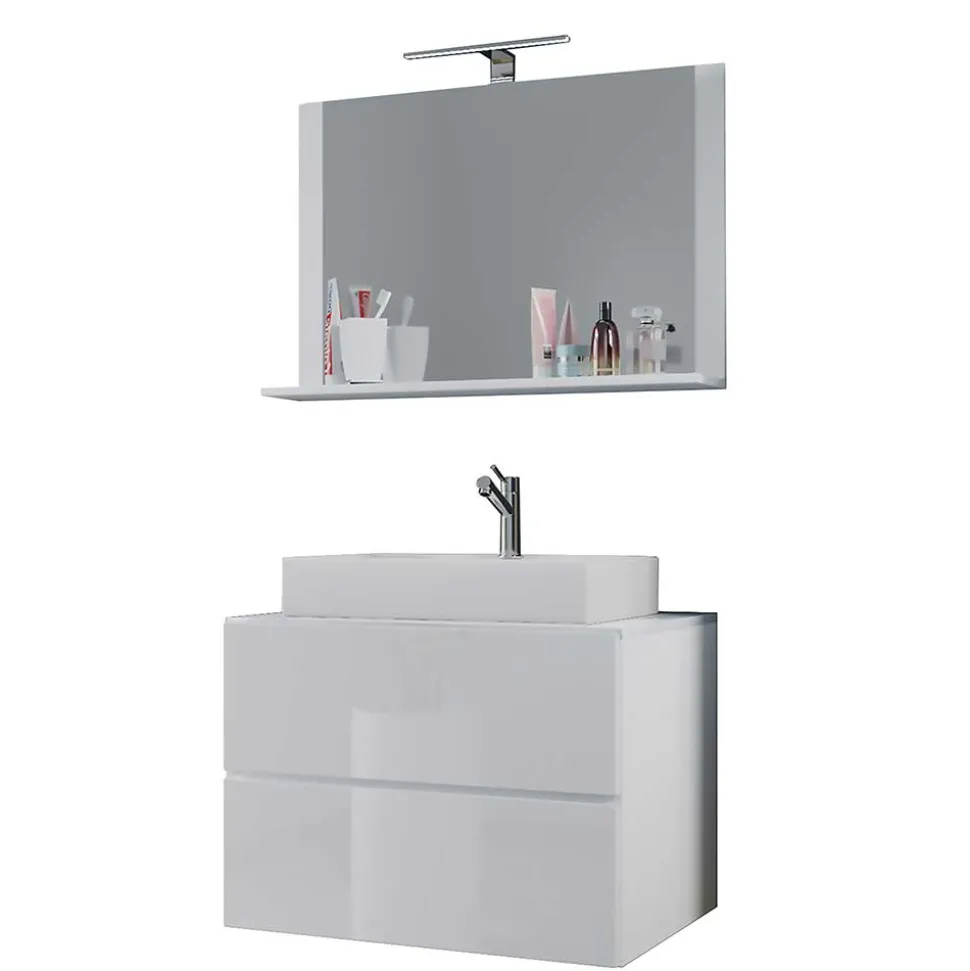 Waschtisch für Wandmontage & Spiegel - Hillary (zweiteilig)