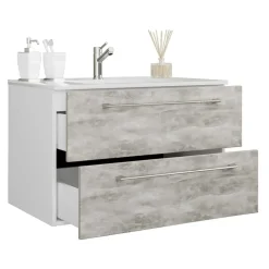 Waschtisch in Betonoptik in Weiß - Salvadore