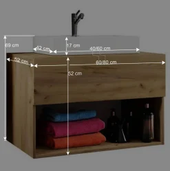 Waschtisch in Holzoptik Wildeiche Honig - Toulon