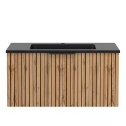 Waschtisch mit schwarzem Einlassbecken - Crystoga