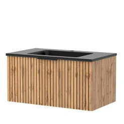 Waschtisch mit schwarzem Einlassbecken - Crystoga