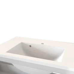 Waschtisch Wandkonsole in Grau & Wildeiche - Anviletca