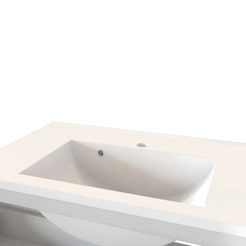 Waschtisch Wandkonsole in Grau & Wildeiche - Anviletca