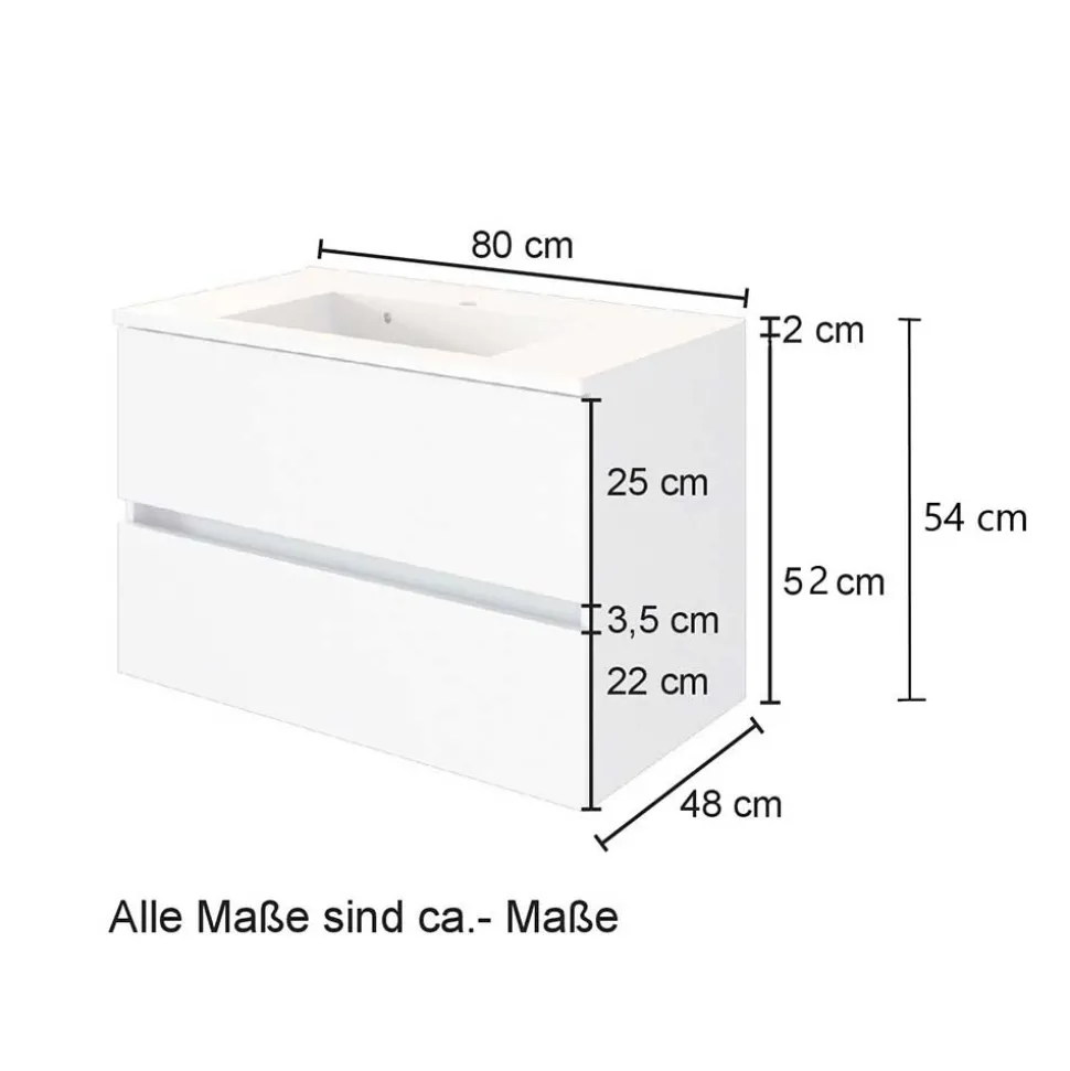 Waschtisch Wandkonsole in Grau & Wildeiche - Anviletca