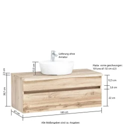 Waschtischkonsole mit Aufsatzbecken - Agiruan