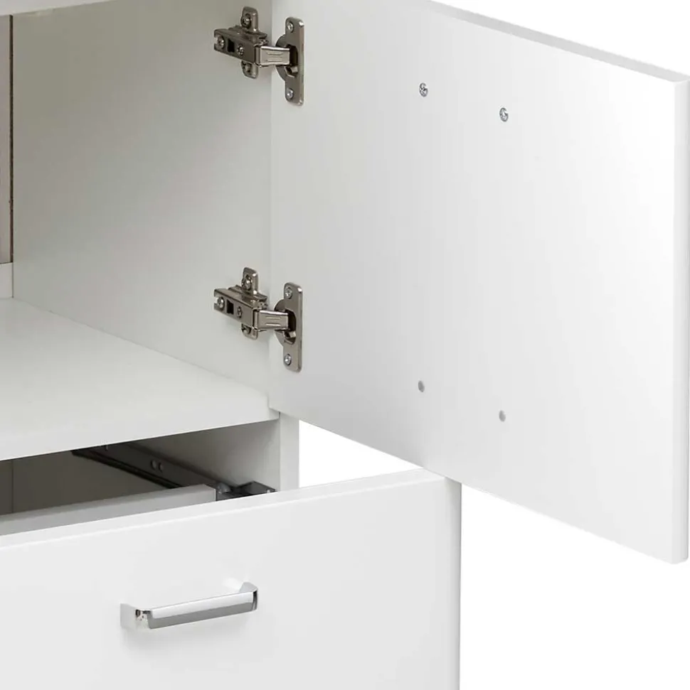 Waschtischkonsole mit Becken in Weiß - Yennja