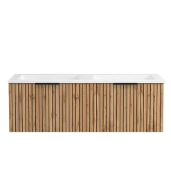 Waschtischschrank mit Doppel-Einlassbecken - Crystoga