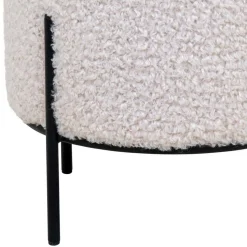 Webplüsch Hocker in Weiß - Janluca