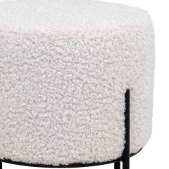 Webplüsch Hocker in Weiß - Janluca