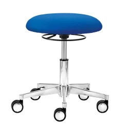 Webstoff Arbeitsdrehhocker in Blau - Lindos