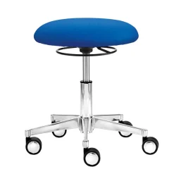 Webstoff Arbeitsdrehhocker in Blau - Lindos