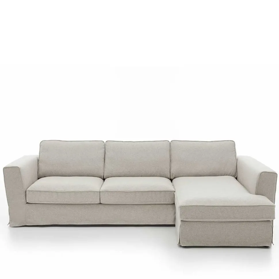Webstoff Ecksofa in Hellgrau - Coisma