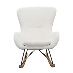 Webstoff Schaukelstuhl in Weiß - Dario