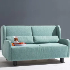 Webstoff Schlafsofa in Petrol Blau - Fancya