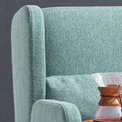 Webstoff Schlafsofa in Petrol Blau - Fancya