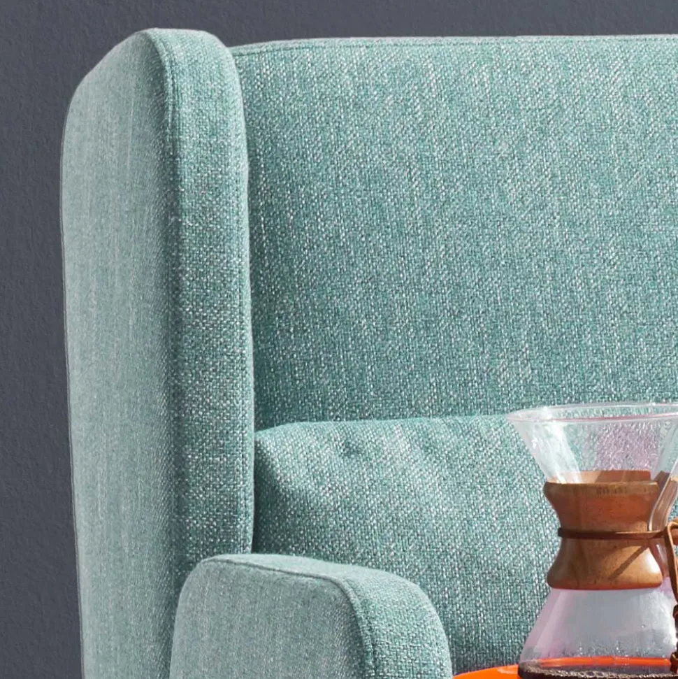 Webstoff Schlafsofa in Petrol Blau - Fancya