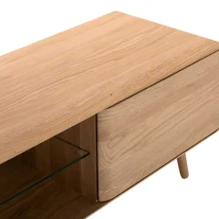 Weiß geöltes TV Board aus Eiche Massivholz - Bakaras