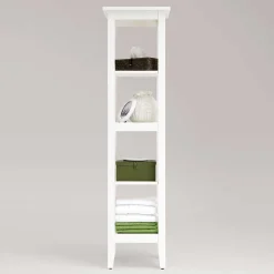 Weiß lasiertes Badezimmer Regal aus Kiefer massiv - Lousias