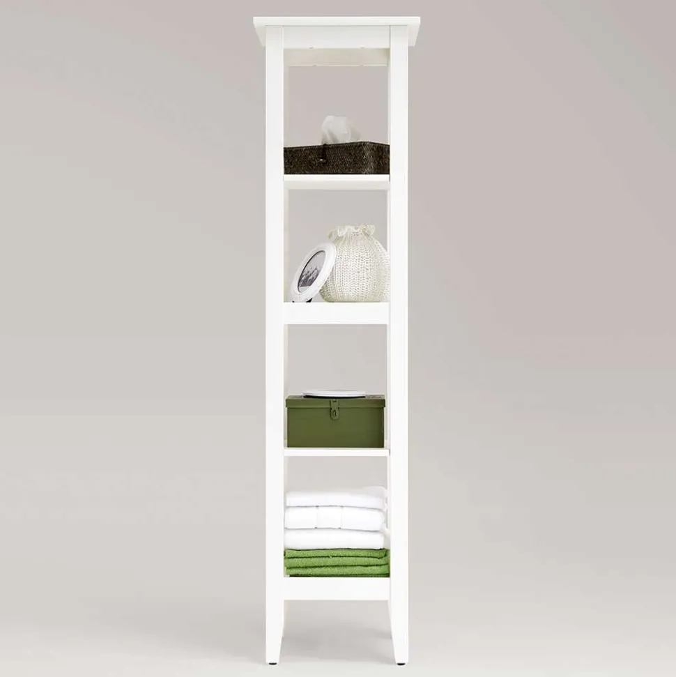 Weiß lasiertes Badezimmer Regal aus Kiefer massiv - Lousias