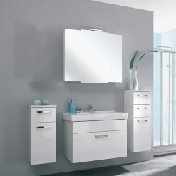 Weiße Badeinrichtung Möbelset - Ardin (vierteilig)
