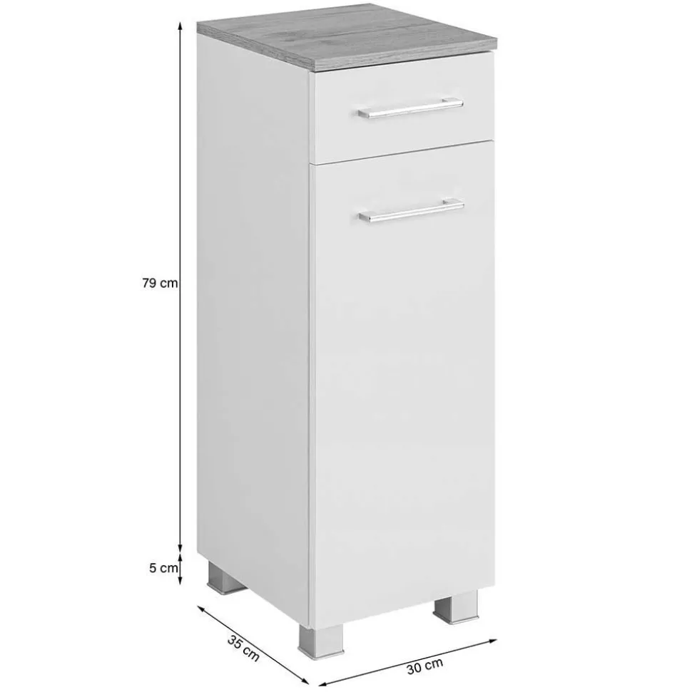 Weiße Badezimmermöbel Einrichtung - Lasdias (fünfteilig)