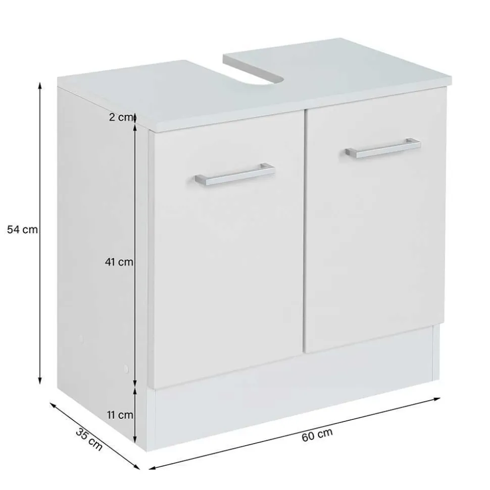 Weiße Badmöbel Kombi zum Aufstellen - Skiranov (vierteilig)