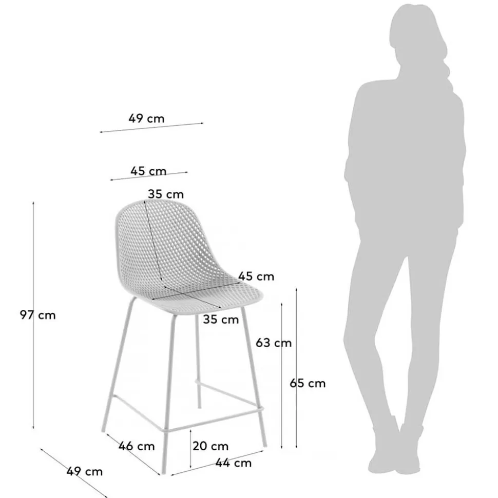 Weiße Barstühle mit PP Sitz - Amyonta (4er Set)