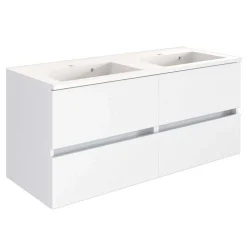 Weiße Doppelwaschplatz Kombi - Vandan (zweiteilig)