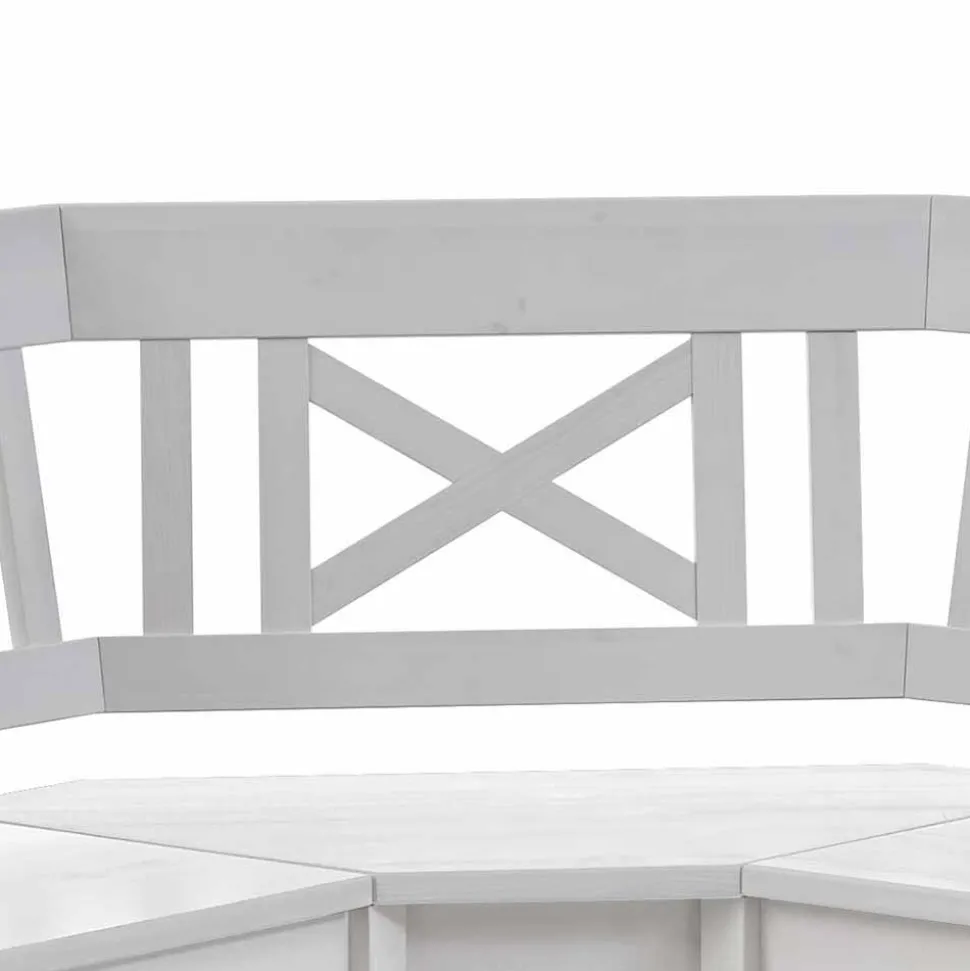 Weiße Eckbank Onesti aus Kiefer massiv